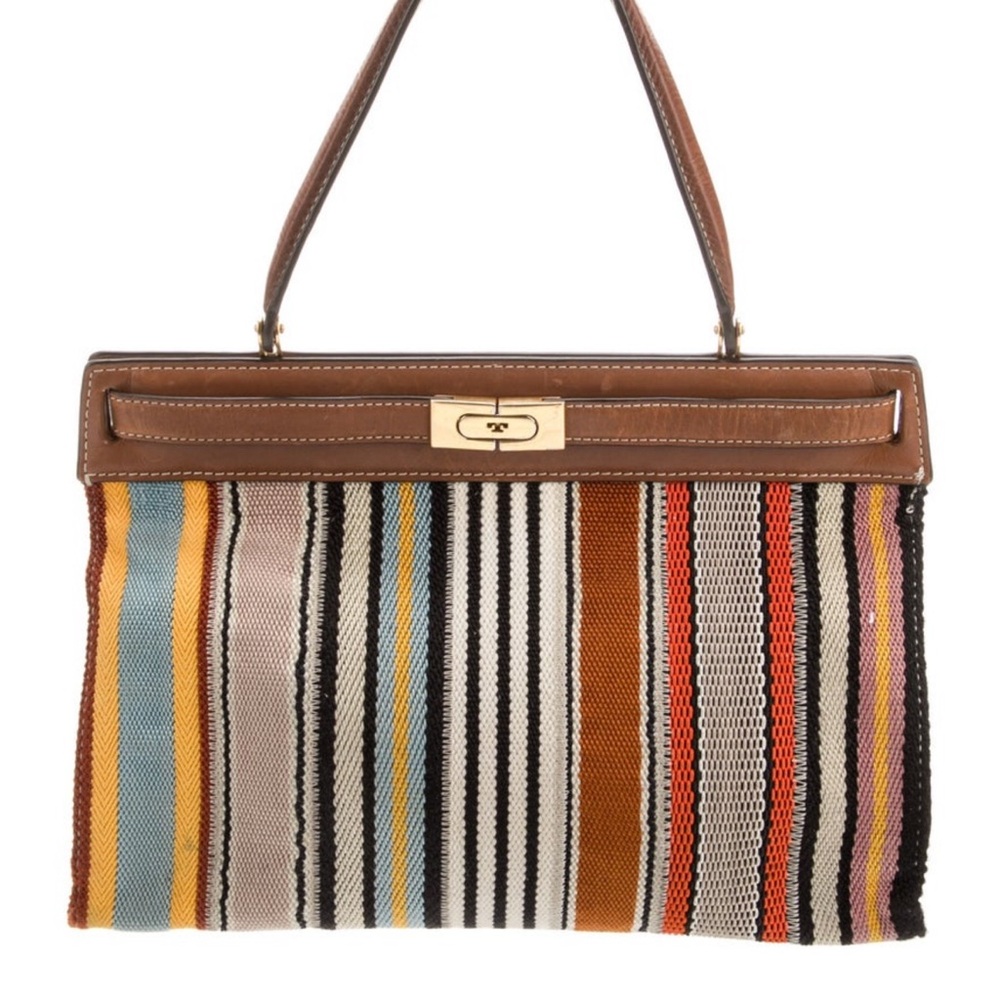 Tory Burch Lee Radziwill Patchwork Webbing & Leather Bag